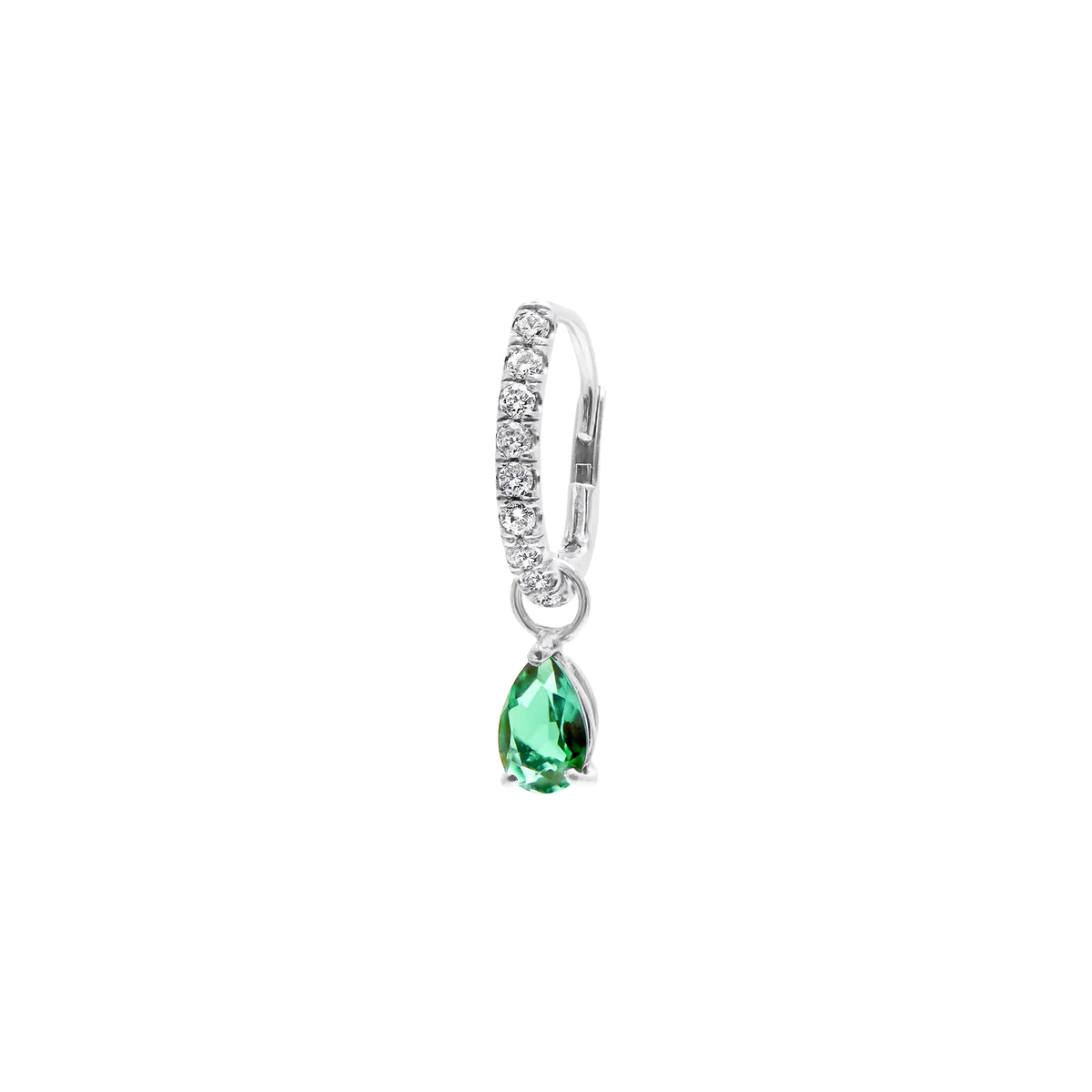 EARRINGS THE LITTLE TEAR OF JOY EMERALD WHITE GOLD 18K ILOLA™
